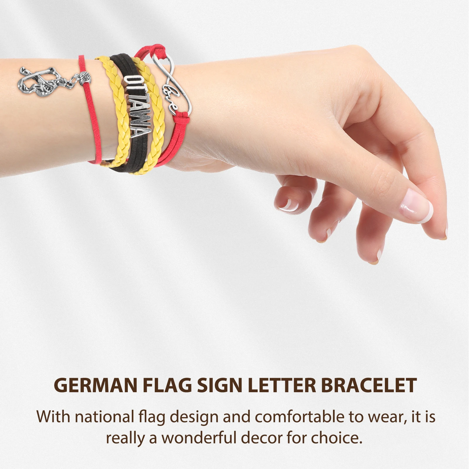 

Creative German Flag Bracelet Fashion National Jewelry Lightweight Comfortable Daily Wear Accessory Chain Decor For Man Woman