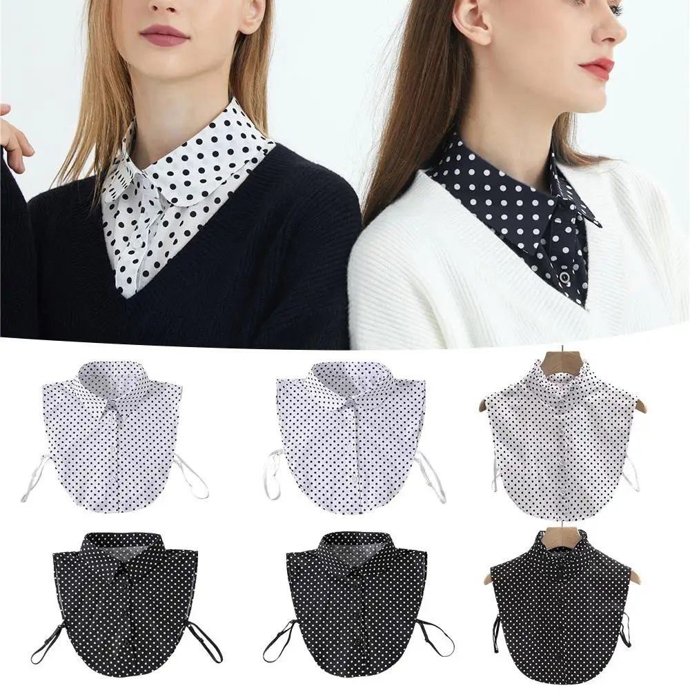 نصف قميص بلوزة فو طوق منقطة قميص انفصال طوق للإزالة قابل للتعديل DIY بها بنفسك طوق الزخرفية متعددة الوظائف