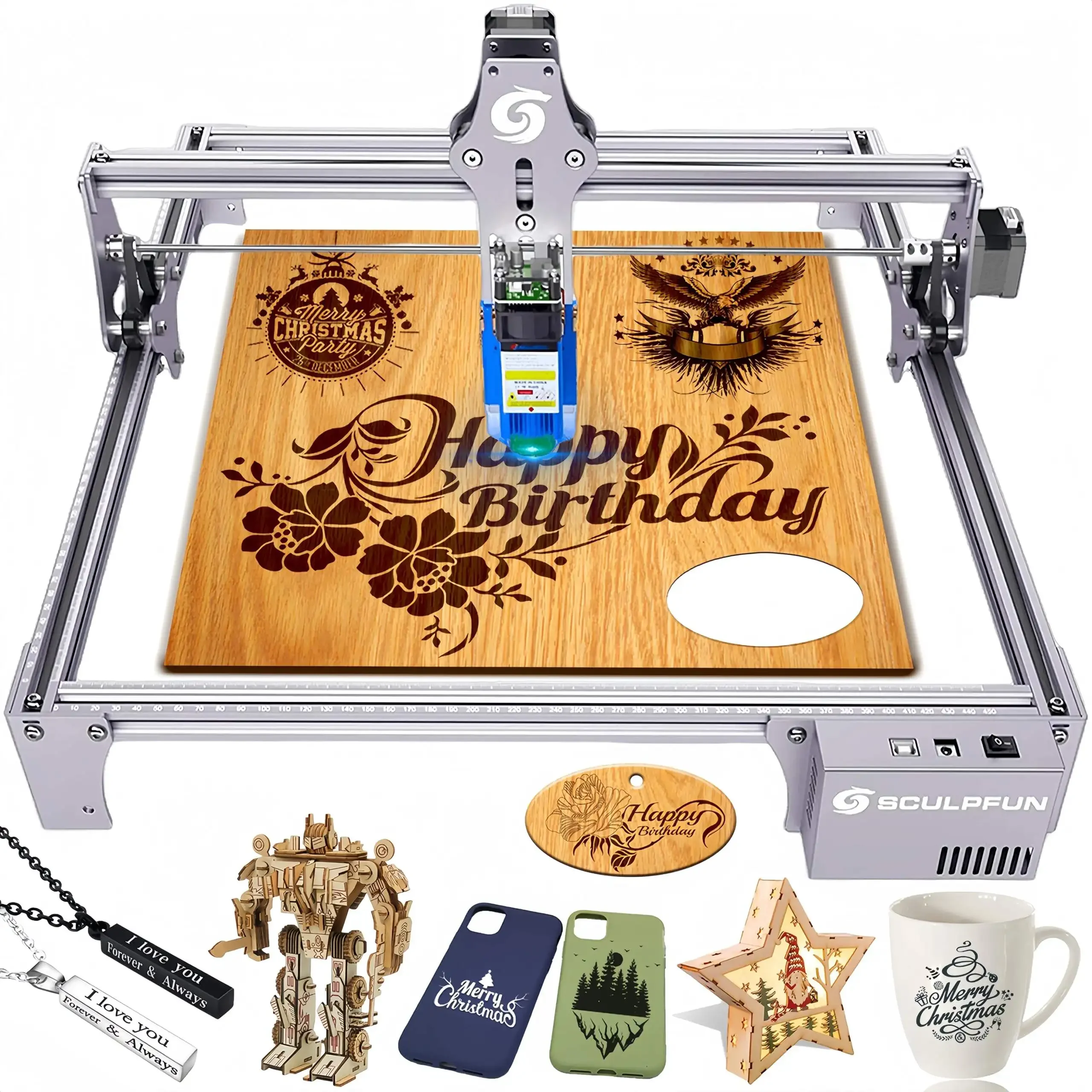 

SCULPFUN S6 Pro Logo Lazer Engraver Marker Leather . Lesser Engraving Machine DIY . Cutter for Wood and Acrylic