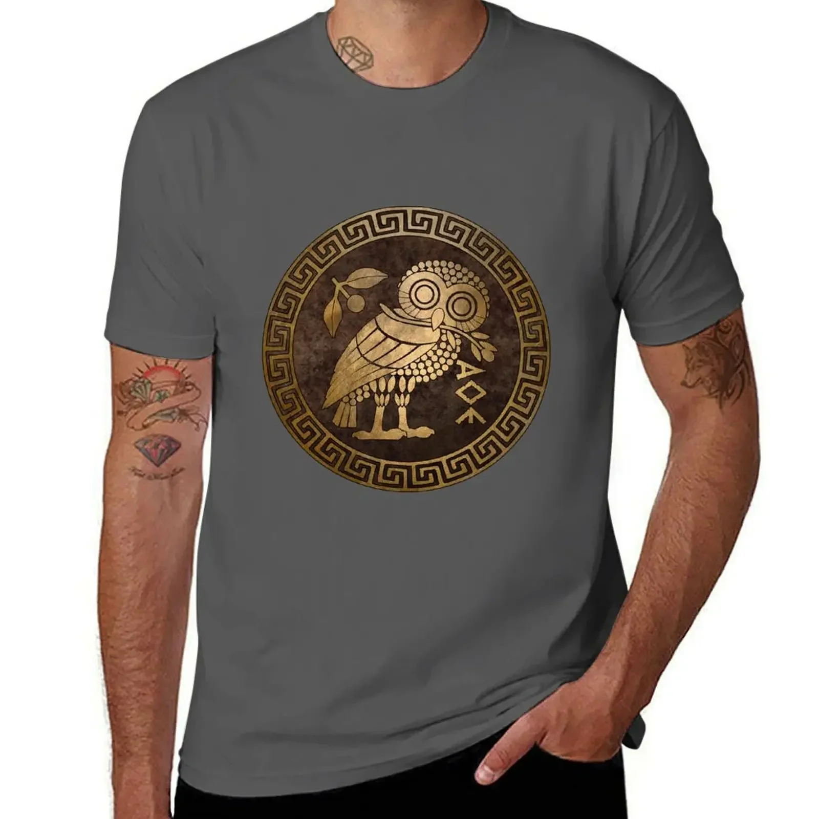 Athens Ancient Greece Athenian Owl Symbol of Goddess Athena T-Shirt sports fans blanks oversized t shirts for men Male fashion