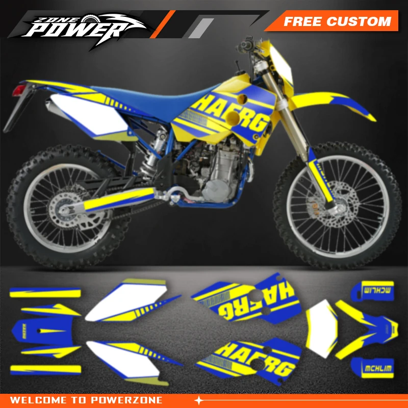 Powerzone for Husaberg FE 2005 2004 2003 2002 2001 New Design Graphics Adhesive Sticker Number Name Custom