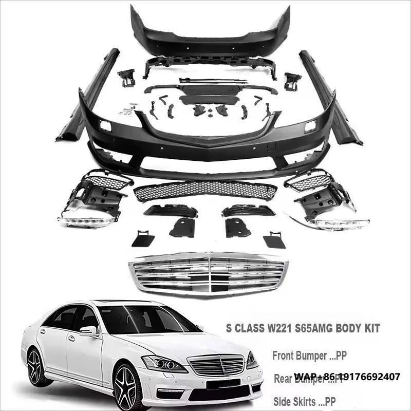 

Body Kit for Benz S Class W221 Modified to S63 S65 65Amg Body Kits Front Bumper Grille Side Skirts