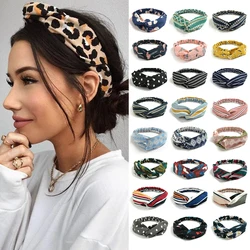 Fashion Women Girls Summer Bohemian Hair Bands Print Headband Vintage Cross Turban Bandanas HairBands Hair Accessories scrunchie