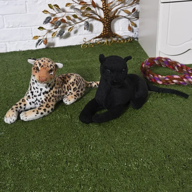 

[Funny] Large 90cm Leopard Panther Stuffed Plush doll toy simulation animal prone Panthera pardus model kids child best gift