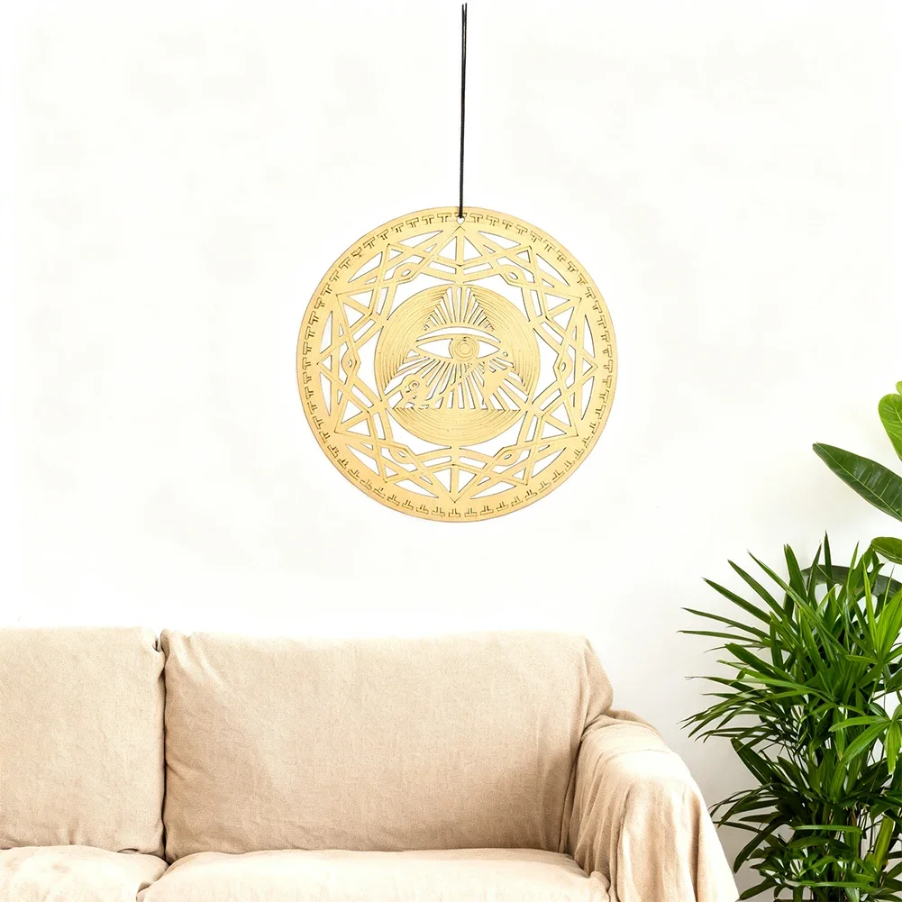 All Seeing Eye Wooden Wall Hanging Mandala Ornament Laser Cut Round Wood Decor Spiritual Symbol Art for Home Meditation Room