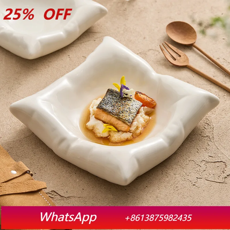 

LTT Home Creative Hotel Restaurant Tableware Features Square Dishes and Snack Plates