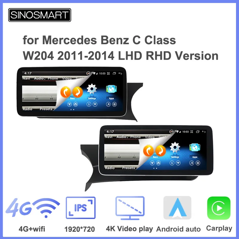 

Sinosmart Car GPS Multimedia Radio Navigation for Mercedes Benz C Class W204 LHD RHD 2011-2014 Version All OEM Features Retained