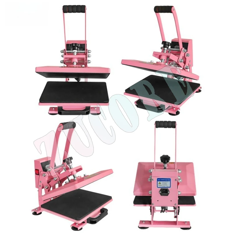 آلة الضغط الحراري الرقمية مقاس 23 × 30 بوصة، آلة نقل الحرارة للتي شيرت ذات الجودة الصناعية باللون الوردي والأبيض #3