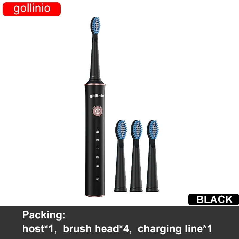 Electric Toothbrush Sonic Rechargeable Replacement Head Delivery Within 24 Hours Gollinio GL420927 Adult HQ