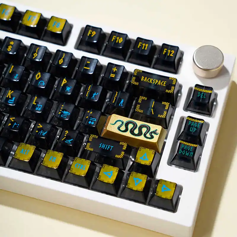 

ROGAce Egypt Theme Keycaps Set PC Cherry Profile Custom Original Handmade Keycaps for Mechanical Keyboard Accessories Gift DIY