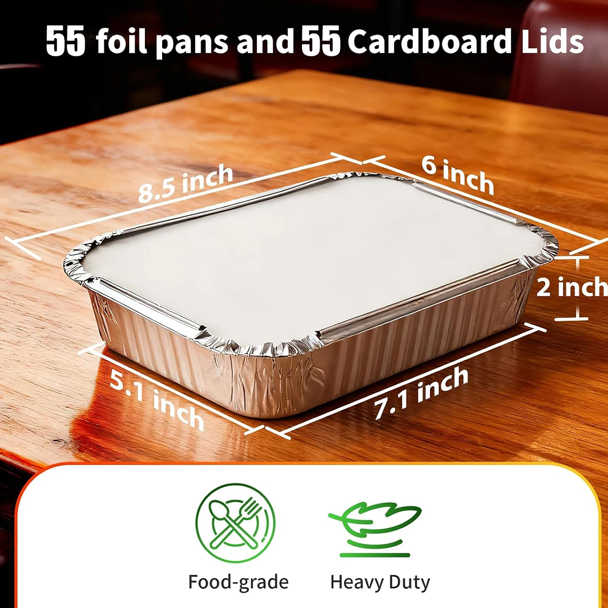 2.25LB 일회용 은박 팬(뚜껑 포함), 55개입 | - Tin Container Lid 리뷰 및 가격