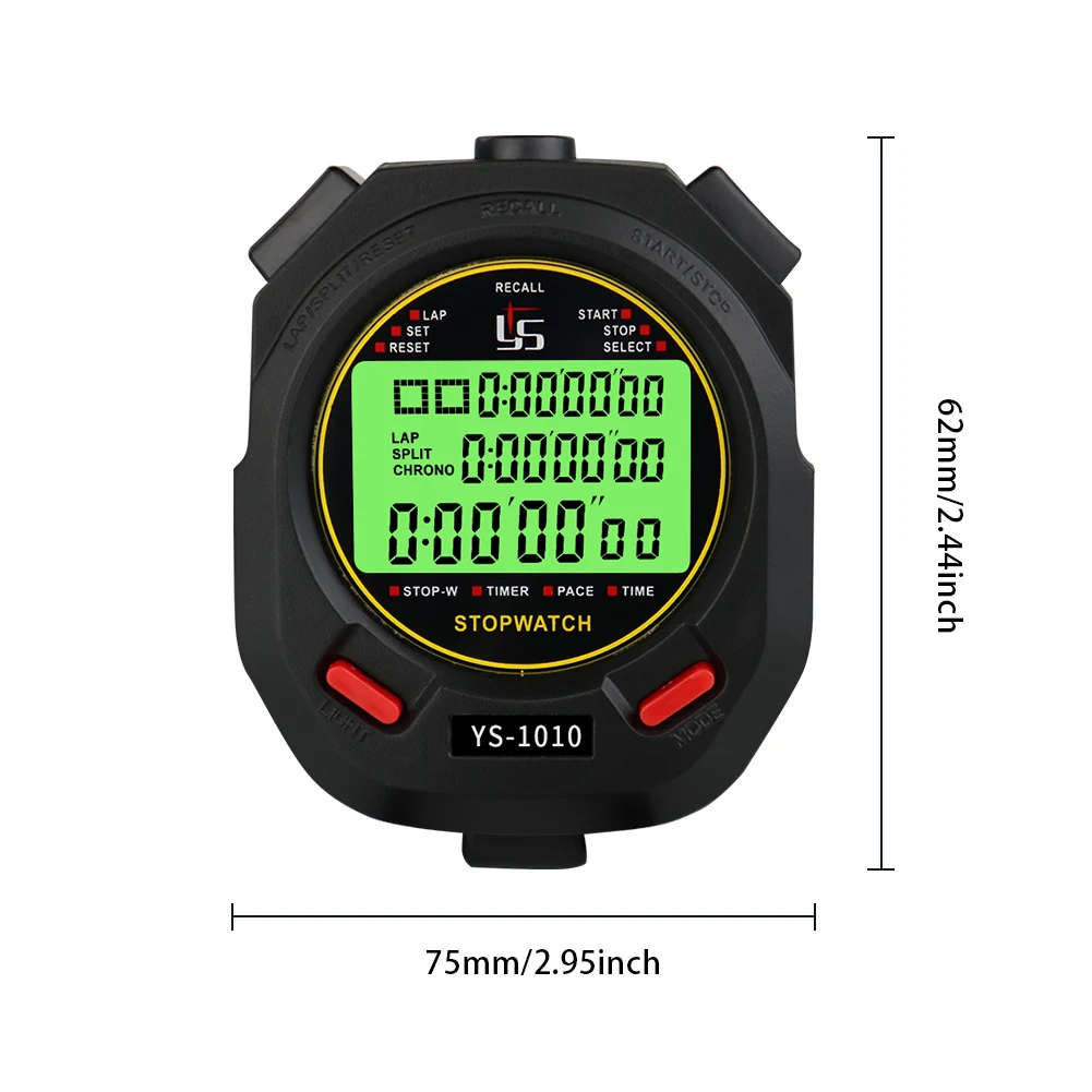 Cronometro digitale portatile professionale cronografo Timer per allenamento sportivo strumento Timer di precisione cronometro elettronico luminoso