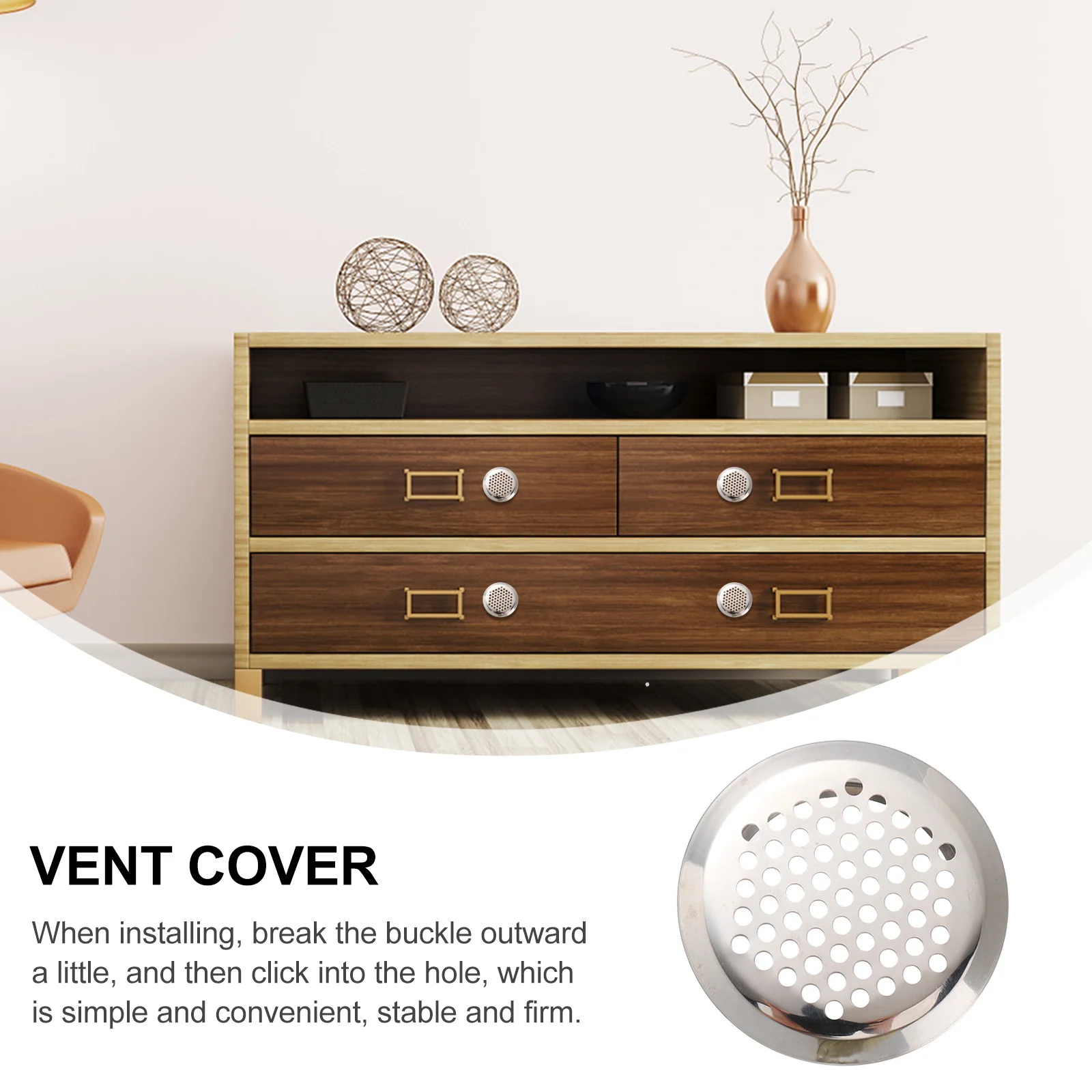 

30Pcs Round Mesh Vent Cover Stainless Steel Durable Honeycomb Ventilation Hole Heat Dissipation Device Vent Cover