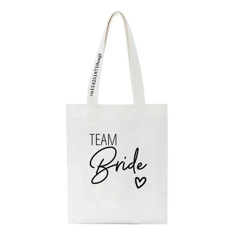 EVJF-Bolso de hombro con estampado de Team Bride para mujer bolsa de lona para despedida de soltera compras boda