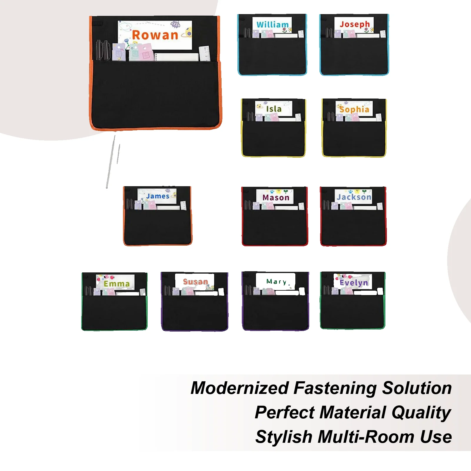 

Карманы для стульев для классных комнат, настольный стул, органайзер с задним карманом и именной биркой, 12 шт., 900D ткань Оксфорд, школьные принадлежности