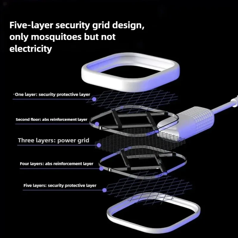 1-5PCS USB Mosquito Swatter Trap Electric Shock Mini Fly Bug Zapper UV Light Portable Insect Racket for Bedroom Pest Control