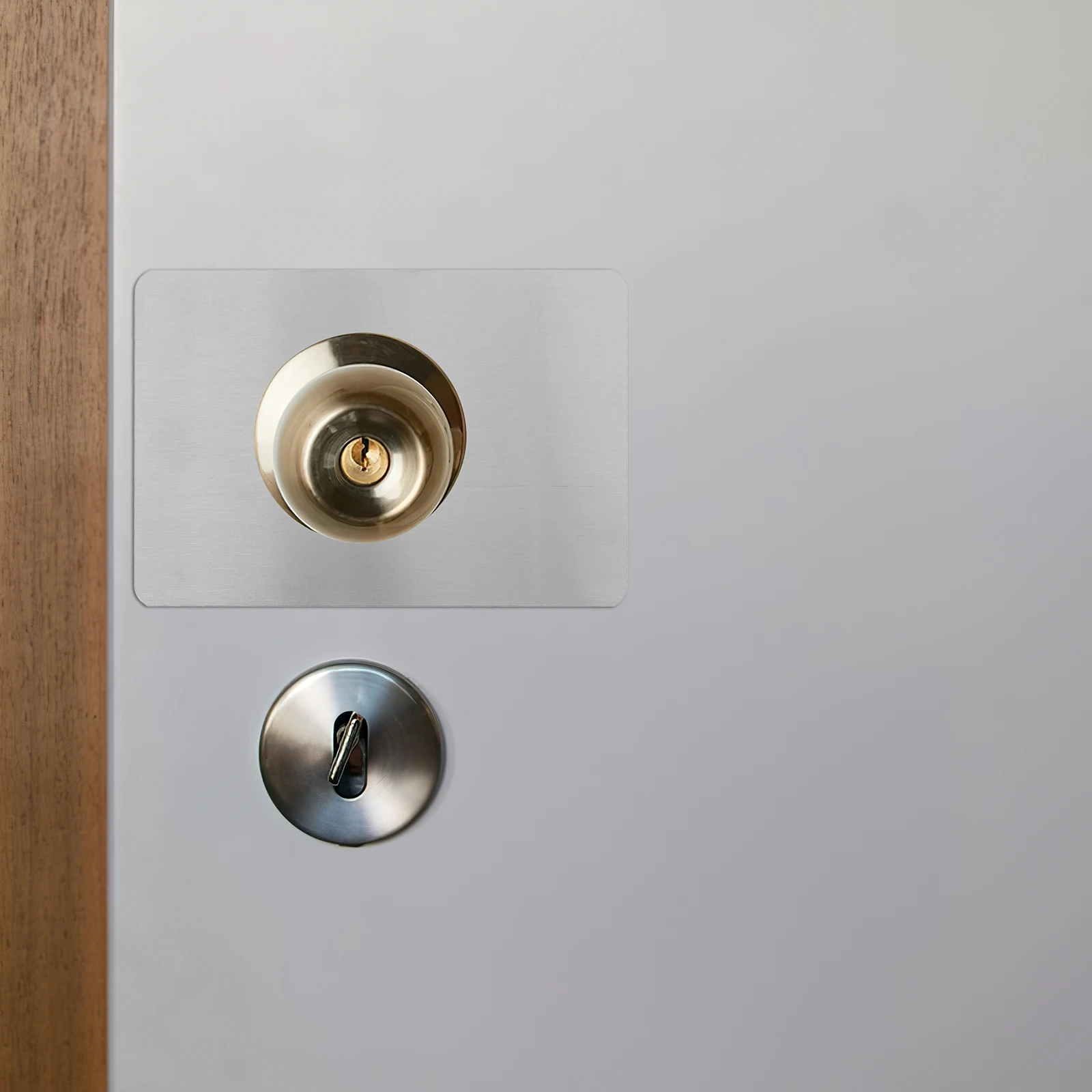 

4pcs Knob Reinforcement Plate Repair Backplate Fixing Scratch Coverage Wood Door Compatibility Easy Installation Lock Protector