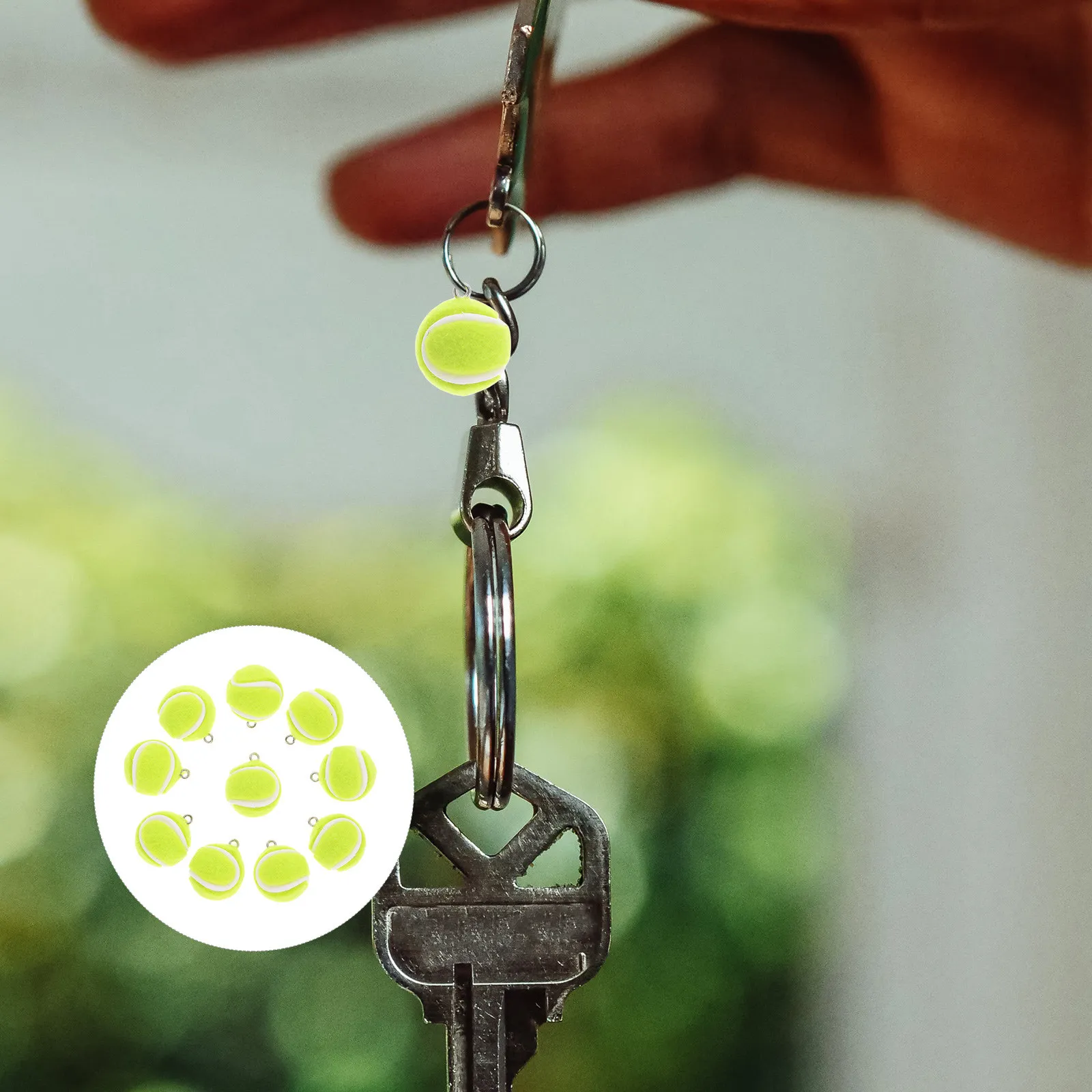 

10 шт. миниатюрных подвесок в виде теннисных мячей, детализированные 3D-шармы для изготовления спортивных украшений своими руками, брелоков, ожерелий, браслетов, принадлежности для рукоделия