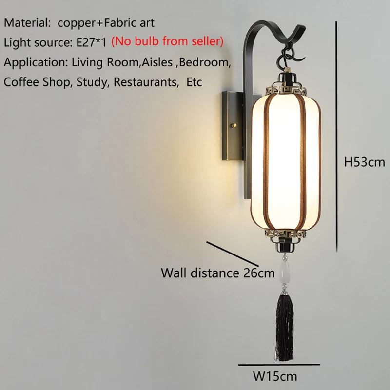 Chinese Style All Copper Wall Lamp Living Room Tv Background Wall lights Bedroom Bedside Lighting Study Corridor Decorative Lamp