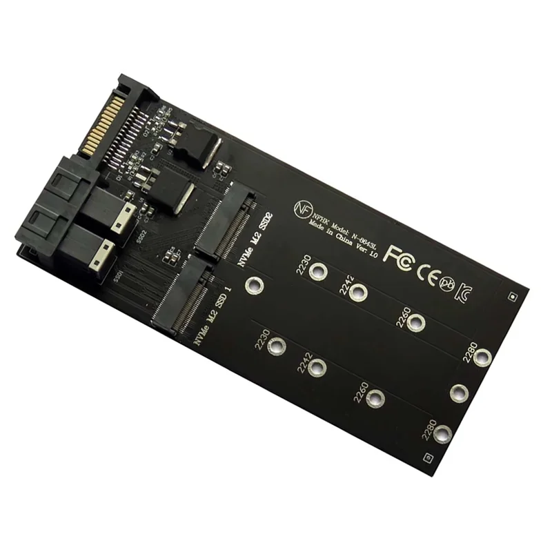 

Durable-2 Port SFF-8643 U.2 To Nvme M.2 NGFF SSD Convert Card Adapter SFF-8643 U.2 To Dual M-Key NVME M2 NGFF SSD Adapter,2 Port