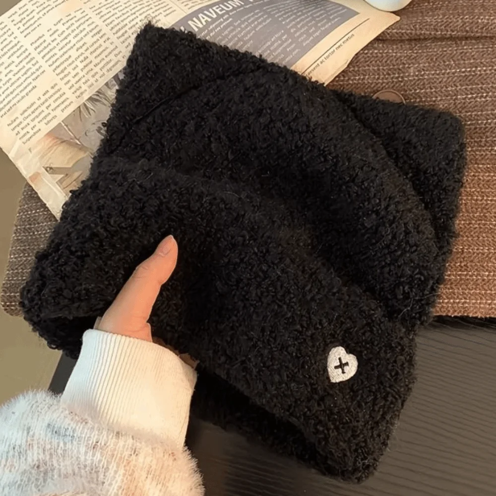 Cute Polyester Cat Ear Hat Soft Fluffy Comfortable Plush Beanie Hat Stylish No Pressure On Head Warm Knit Cap Commuting