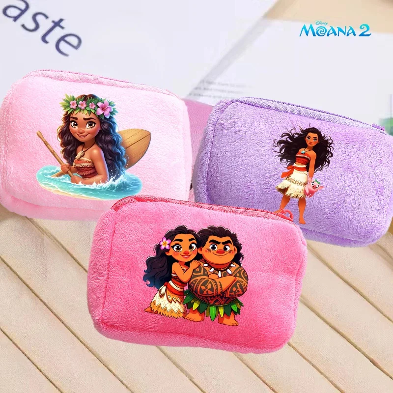 Moana 2 Zero Wallet Disney Girl Cute Cartoon Anime Derivative Coin Purse Solid Color Portable Large Capacity Wallet Child Gift