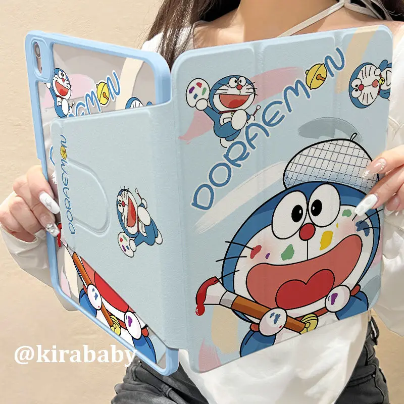 Мультяшный анимационный узор Дораэмон 720р. ° Вращающийся защитный чехол для iPad air7/6, новый акриловый чехол для ручки pro11, слот для ручки 9/10/11 поколения Мультяшный анимационный узор Дораэмон 720р. ° Вращающийся защитный чехол для iPad air7/6, новый акриловый чехол для ручки pro11, слот для ручки 9/10/11 поколения