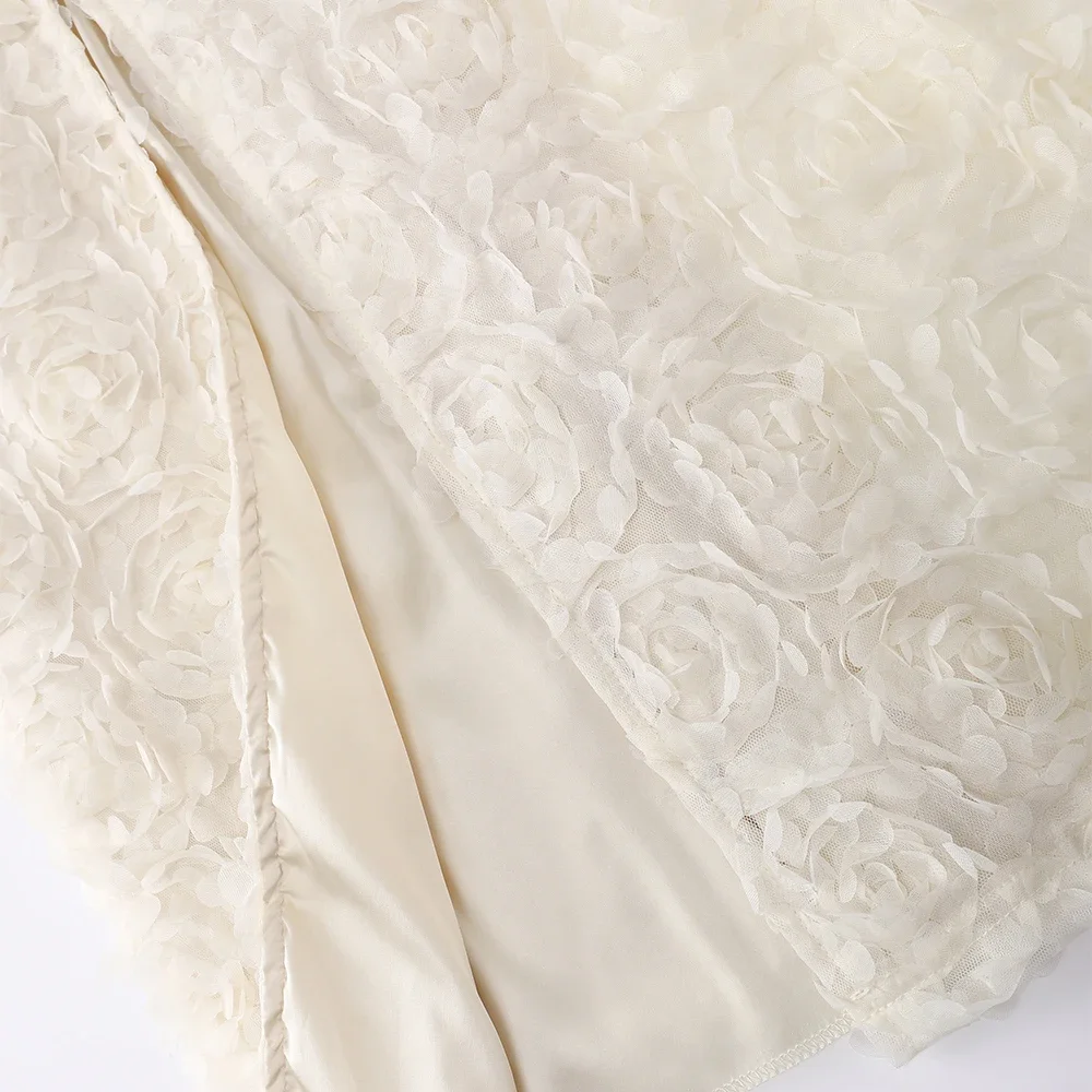 Oligai ฤดูร้อนชุดเจ้าสาวงานแต่งงานผู้หญิง 2025 V คอ 3D ดอกไม้เซ็กซี่ซาติน Slim Evening Party Dresses