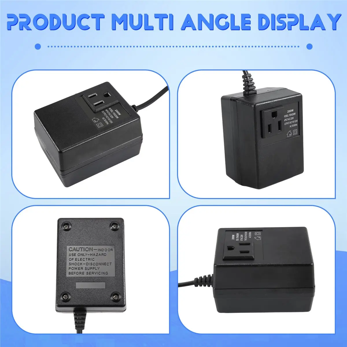 Goodprice Power Transformer Voltage Regulator 220V to 110V Voltage Converter Step-Down Transformer Invert 200W EU Plug