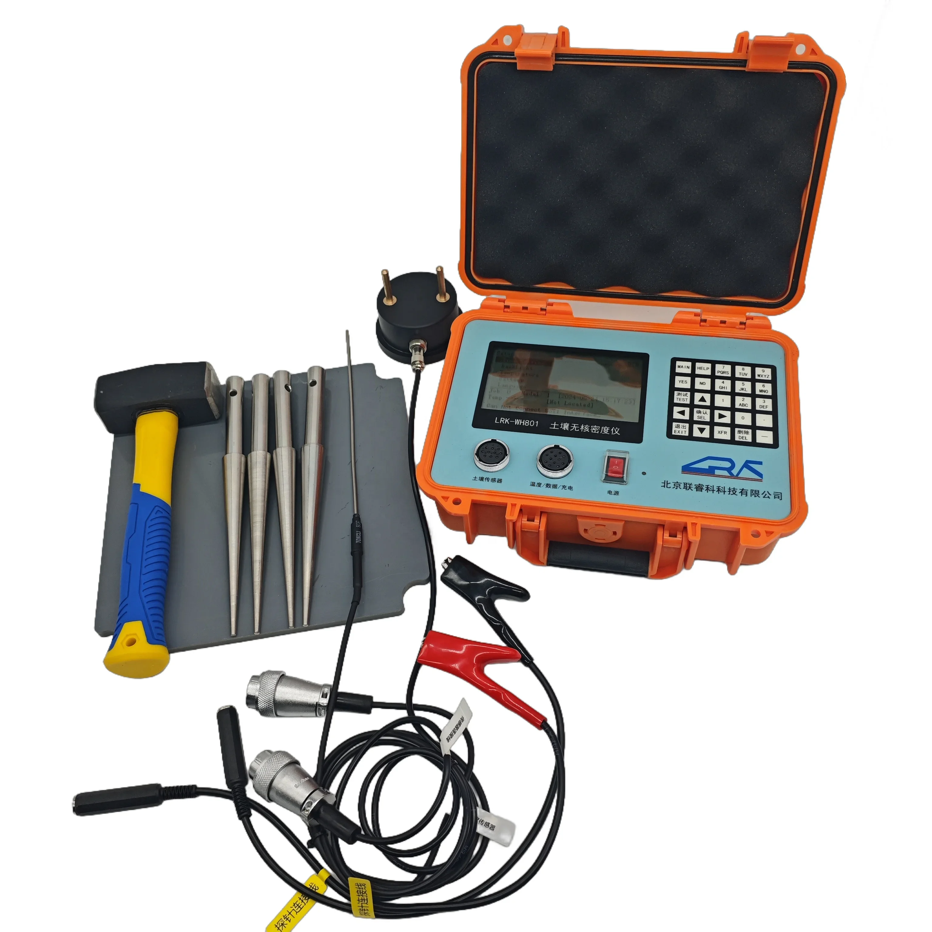 Electronic soil densitometer, moisture densitometer, compaction tester