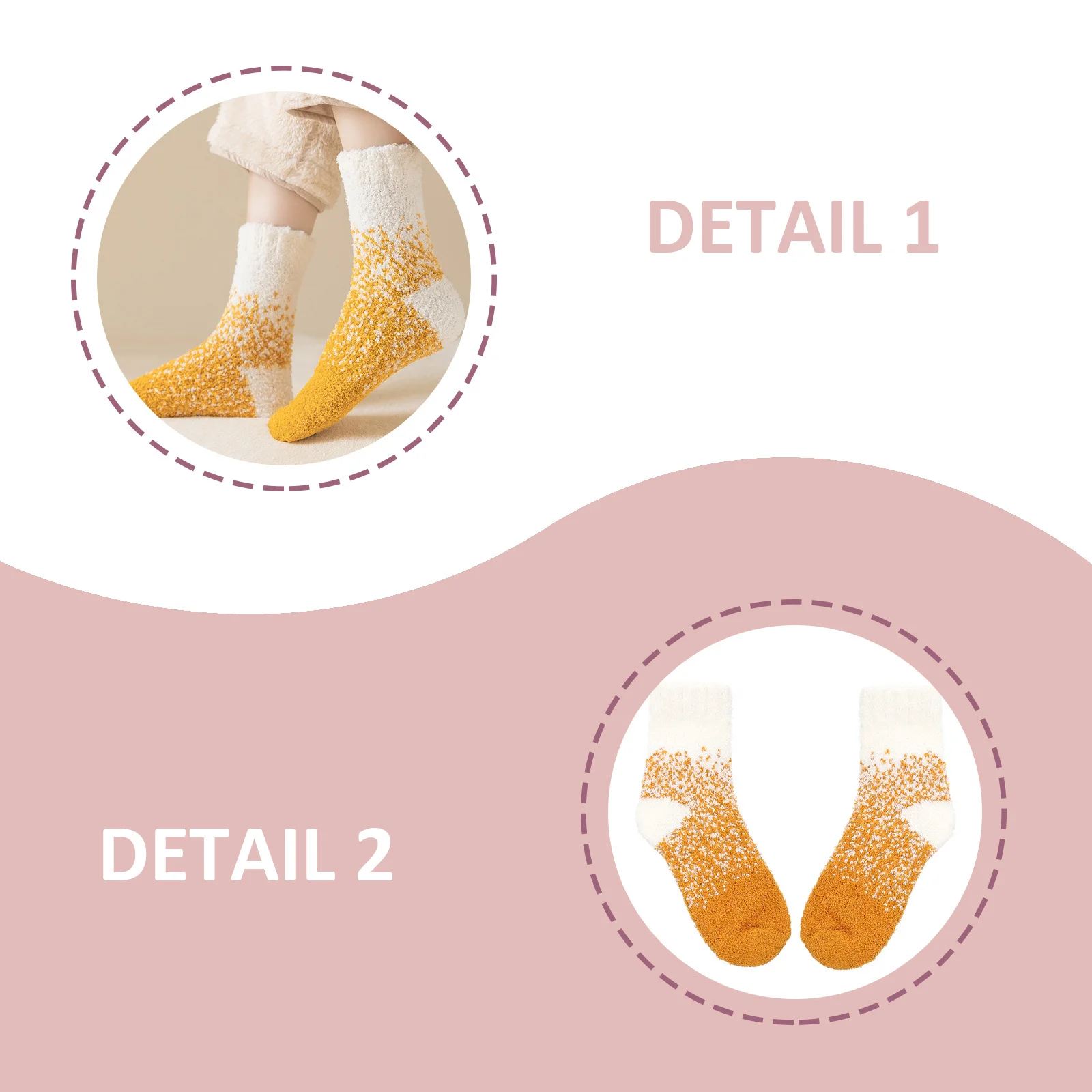 

2Pairs Coral Fleece Mid-Calf Socks Warm Thick Soft Female Sleep Socks Lovely Winter Wear Female Sleeping Stockings