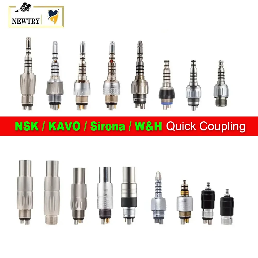 Dental Quick Coupling 2/4/6 Hole Multi Models High Speed Air Turbine Handpiece Fiber Optic Connector LED Bulb Coupler Adaptor