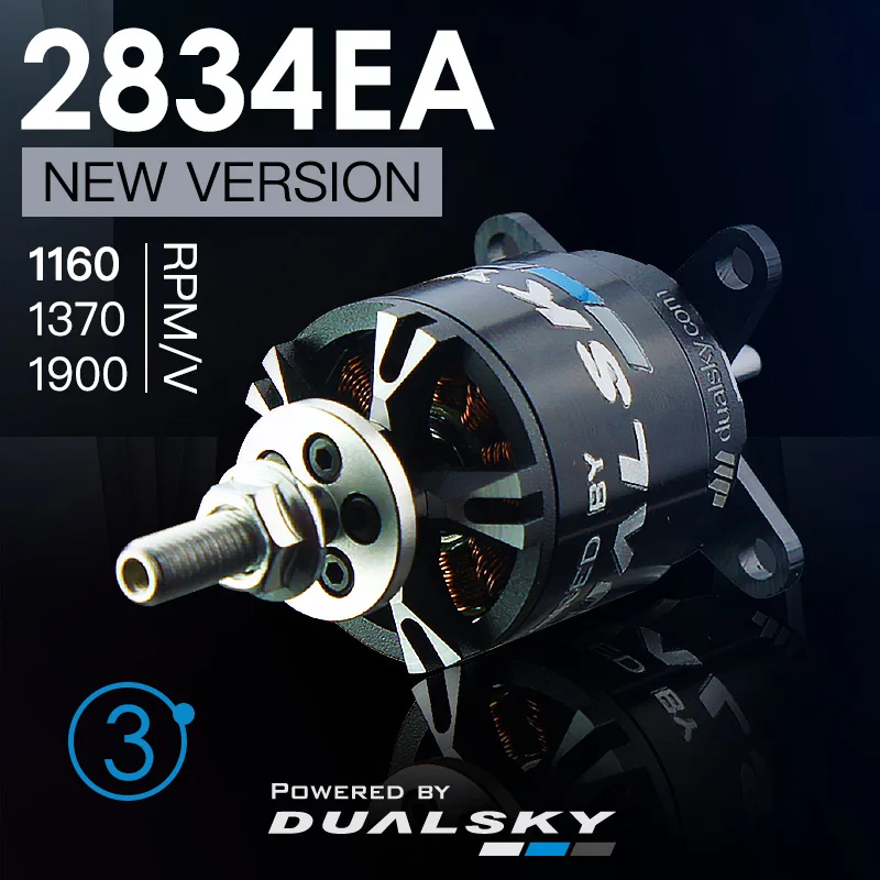 Dualsky XM2834EA 3-Generation 1160KV/1370KV/1900KV 7.4V/11.1V Brushless Metal Motor Screws for Fixed-wing  Accessories