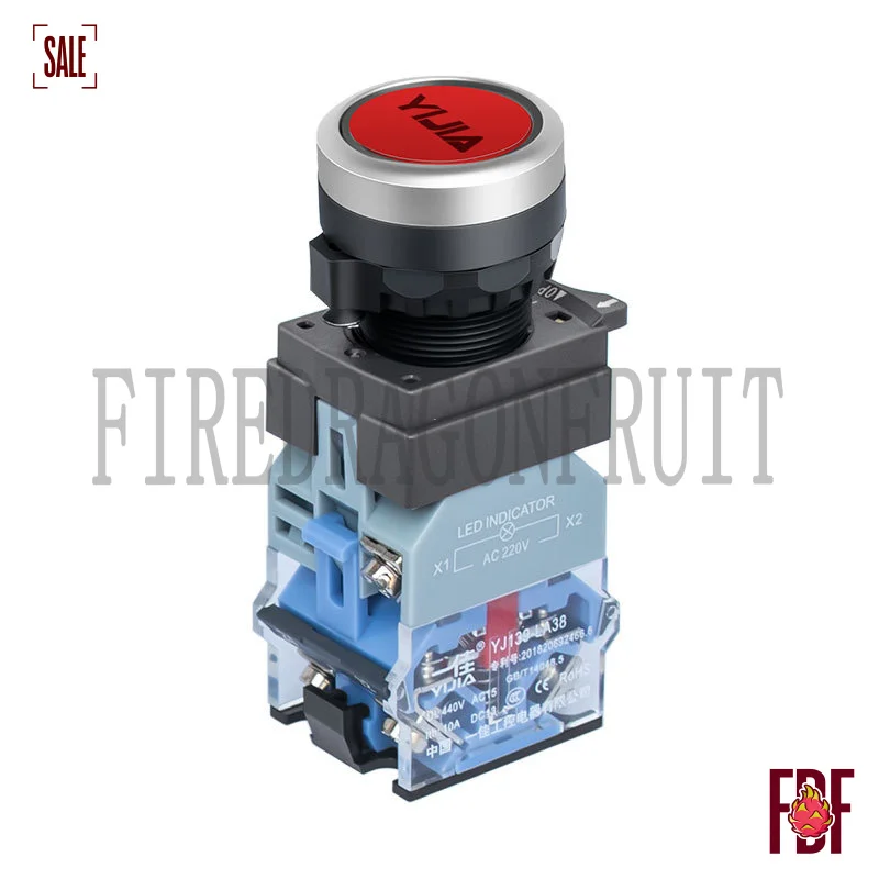 

Кнопка LA38-11DNZS DN, круглая, 22 мм, с LED-подсветкой, самоблокирующаяся и с функцией сброса, для промышленной автоматизации (включение/выключение питания)