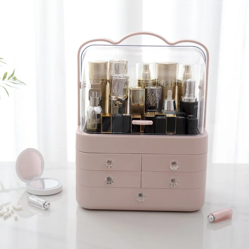 

White Dresser Box with Drawer Storage Box Desktop Cosmetics Cosmetics Storage Box