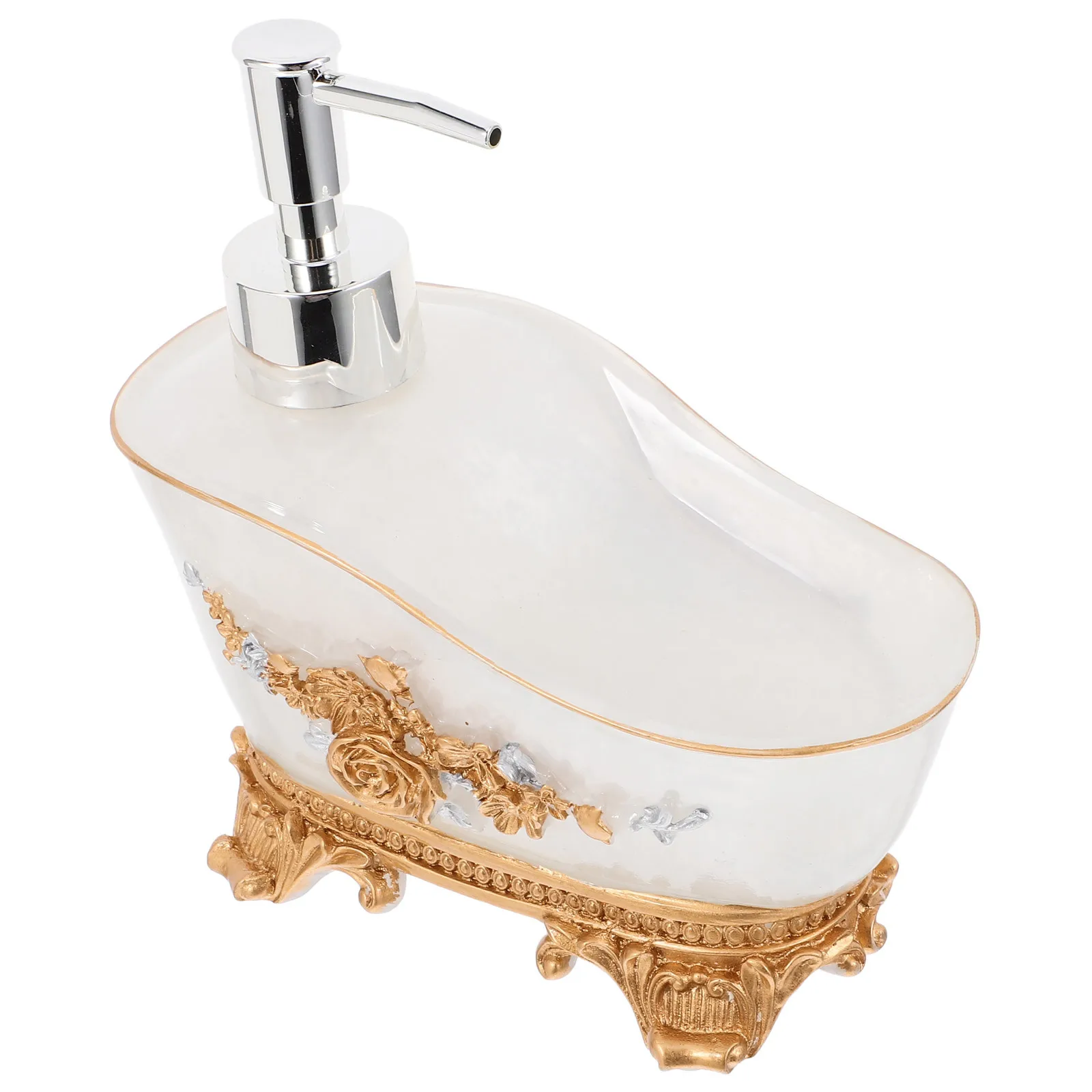 

Bathtub Shaped Lotion Bottle Refillable Vintage Bathroom Accessories Pump Dispenser for Shampoo Conditioner Body Wash European