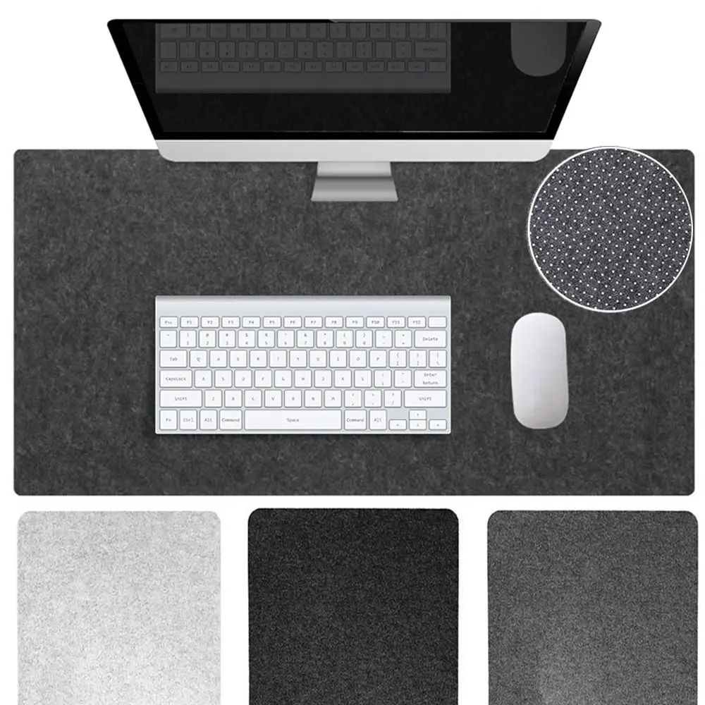 Gaming Accessories Wool Felt Mouse Pad Non-slip Large Size Keyboard Mice Mat Writing Mat Home Office Computer Desk Protector