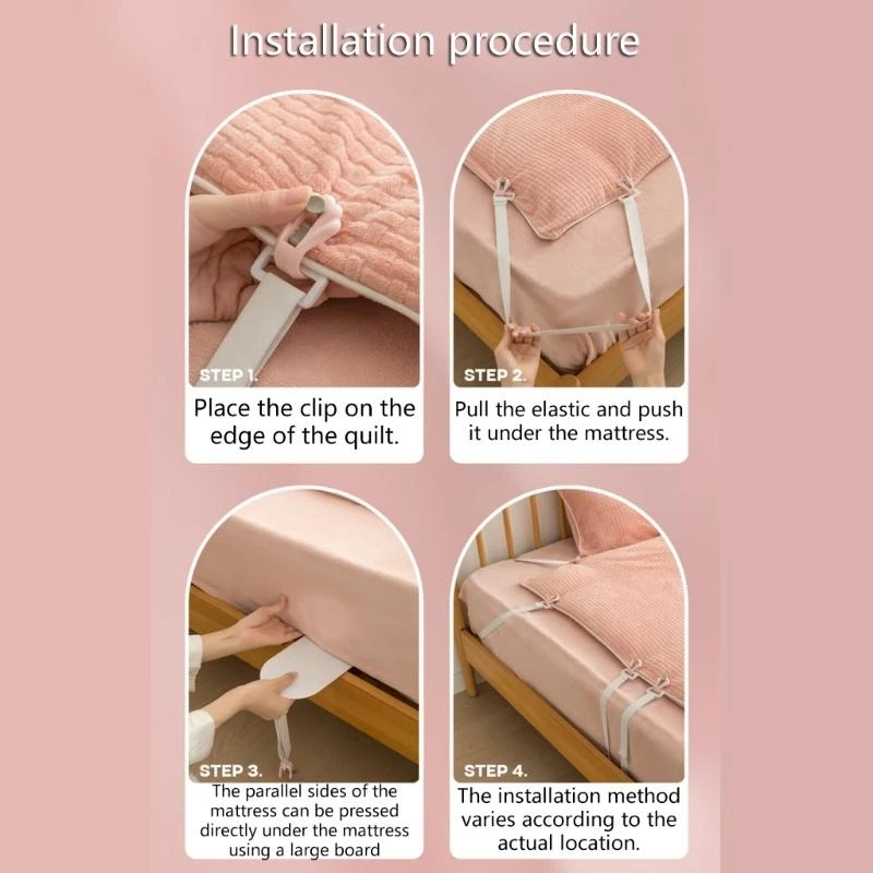 Adjustable Length Bed Sheet Straps Fixing Belt for Mattresses and Sofa Cushions 425F