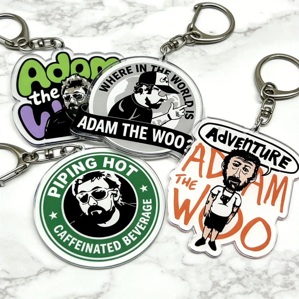 Llavero de acrílico con diseño de Adam The Woo, bebida caliente con cafeína, para mujeres, amigas, chicas