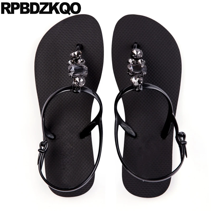 Thong Metallic Sandals Kawaii Funny Walking Rubber Cute Pvc Flats Cartoon Shoes T Strap Animal Beach Women Waterproof Metal Bear