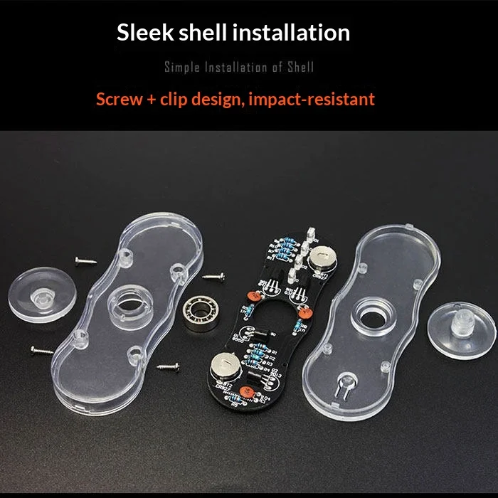 LED Fidget Spinner DIY Kit, Colorful Light-Emitting Diode Electronic Training Loose Parts, POV Rotation