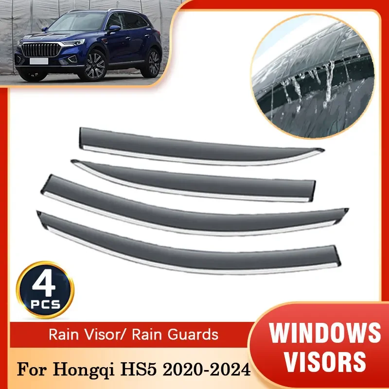 

For Hongqi HS5 2020 2021 2022 2023 2024 Deflectors Guard Cover Rain Sun Window Visors Shield Shade Protector Car Accessories