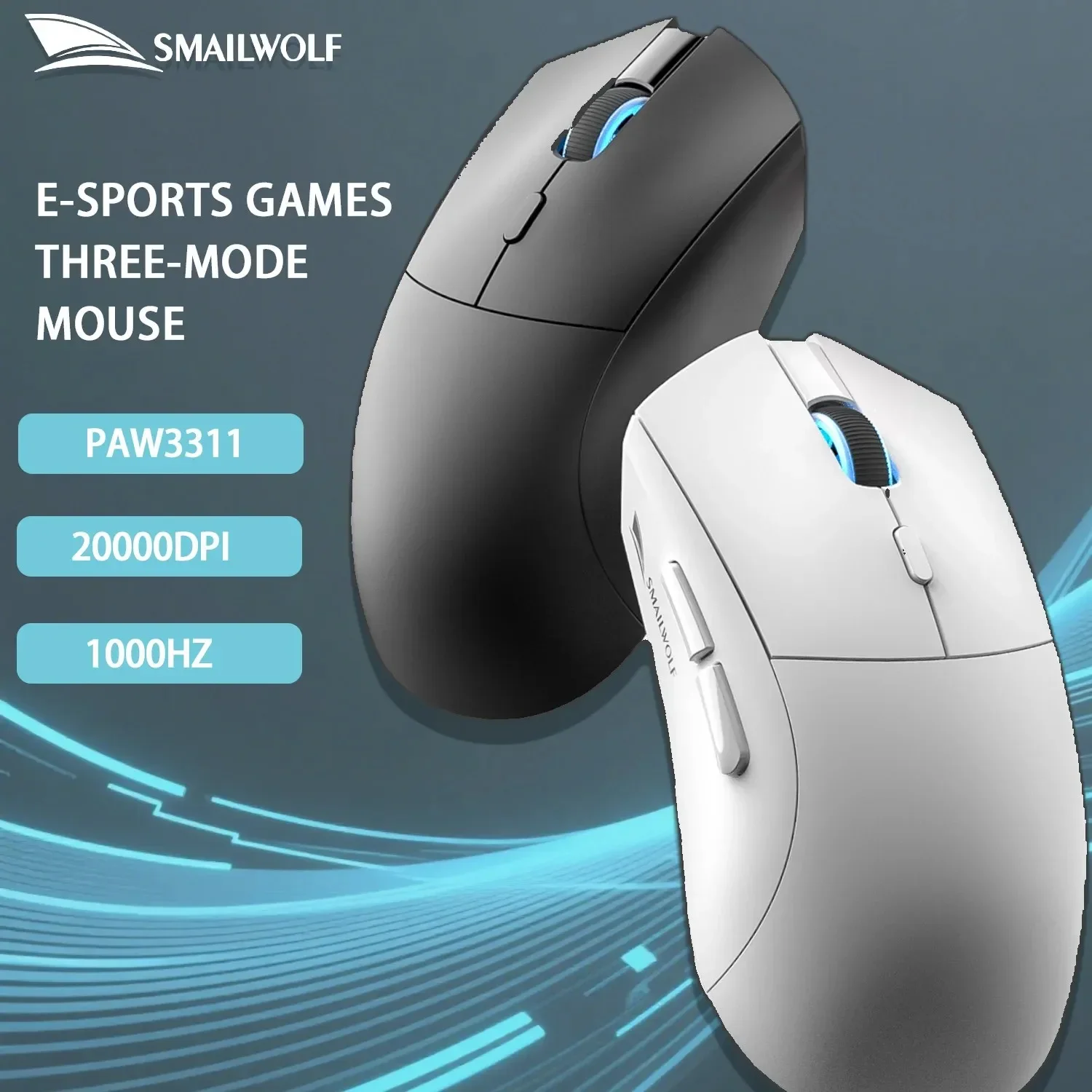 SMAILWOLF RS7 Bluetooth Wireless Gaming Mouse PAW3311 20000 DPI Macro Driver Ergonomic Rechargeable for PC Office Game Business image 3