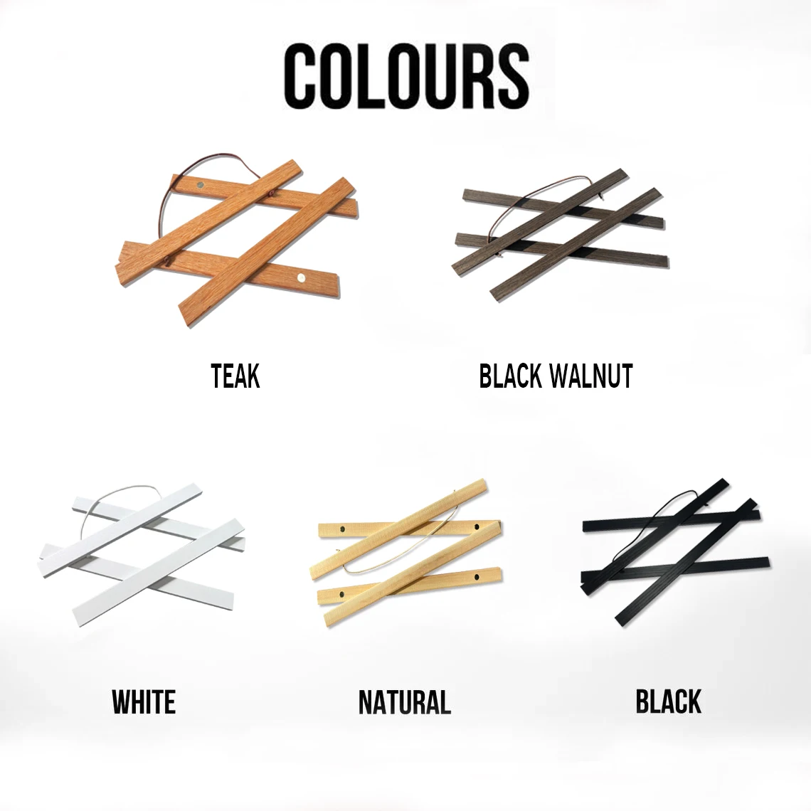Magnetic Teak Pine Wood Picture Poster Hanger Frames