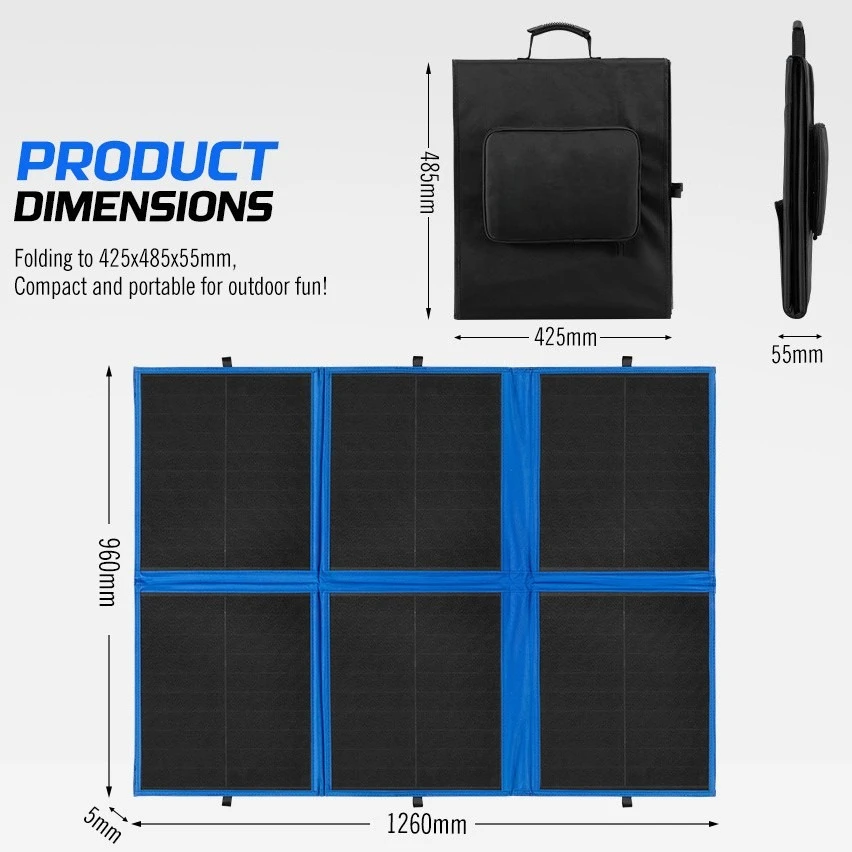 200W 12V/18V photovoltaic solar folding panel with MPPT outdoor RV camping solar cloth bag