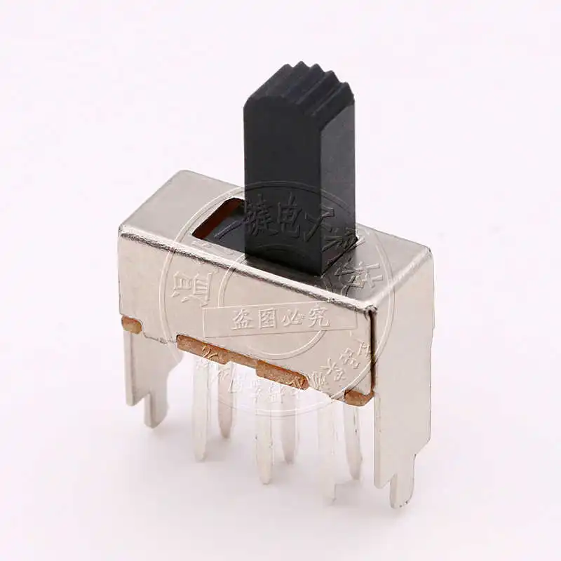 50PC/SSS-22F16/17 Fixed foot 11MM toggle switch SS-22G17/2P2T sliding switch 8 feet 2 gears vertical