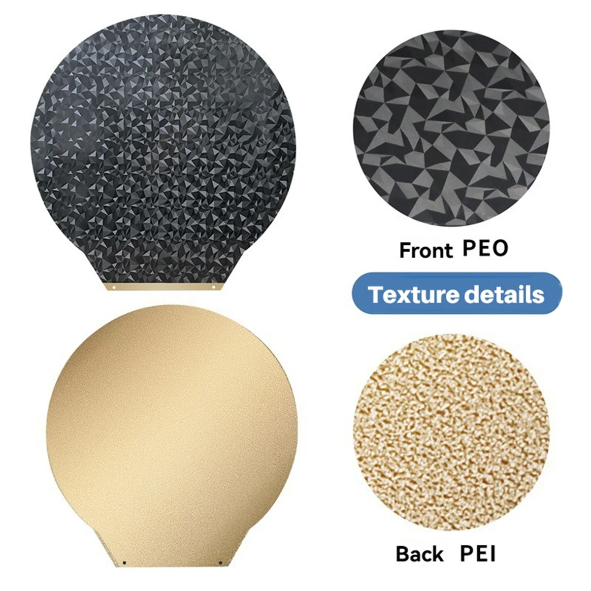 FZFZ สําหรับ V400 309 มม.3D เครื่องพิมพ์สร้างแผ่นรอบ Textured PEI/Smooth PEO แม่เหล็กฤดูใบไม้ผลิเหล็ก Flex เตียง PEI แผ่น A