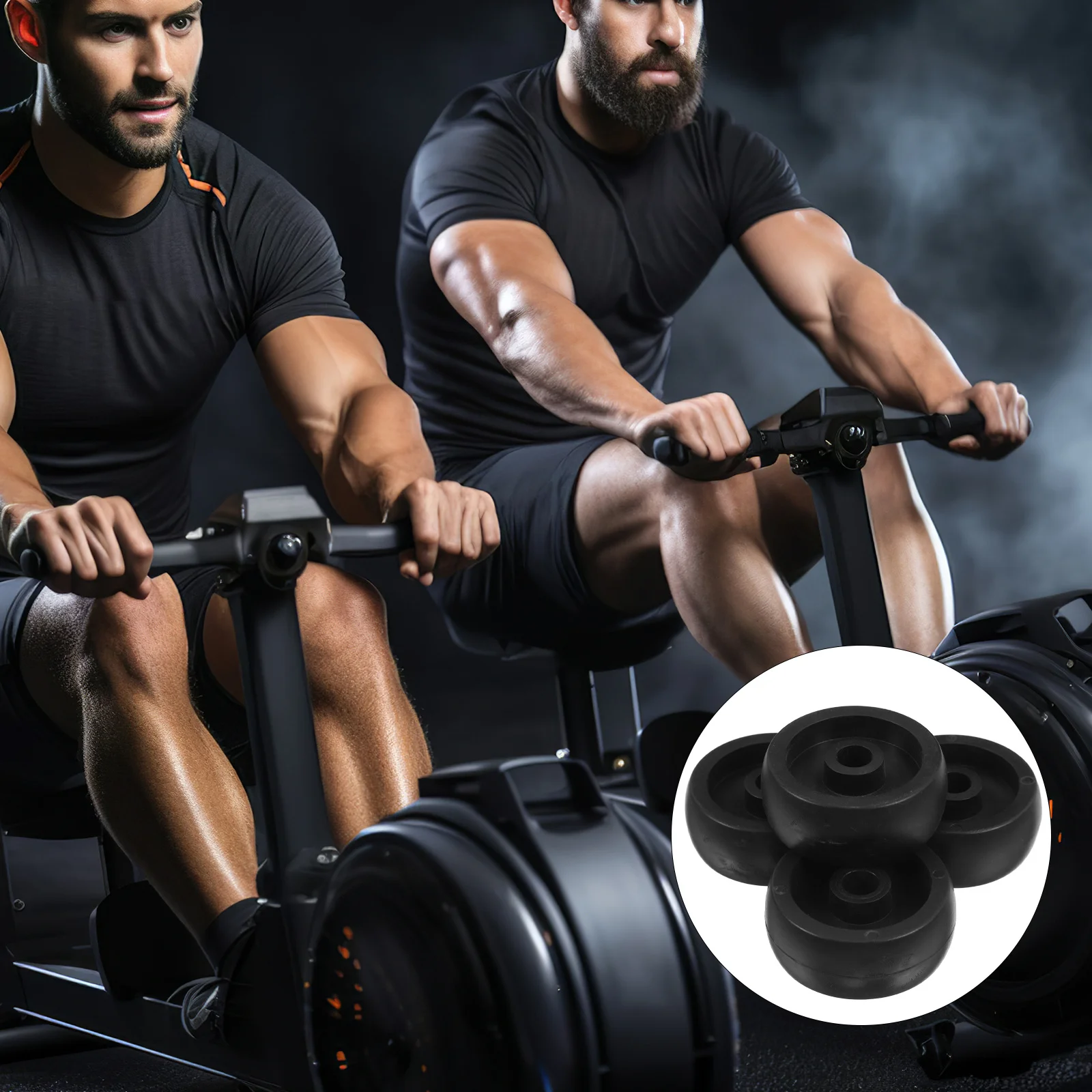 

4Pcs Heavy Duty Fitness Roller Wheel Long-Lasting Plastic Replacement for Running Equipment Gym Exercise Bike Universal Caster