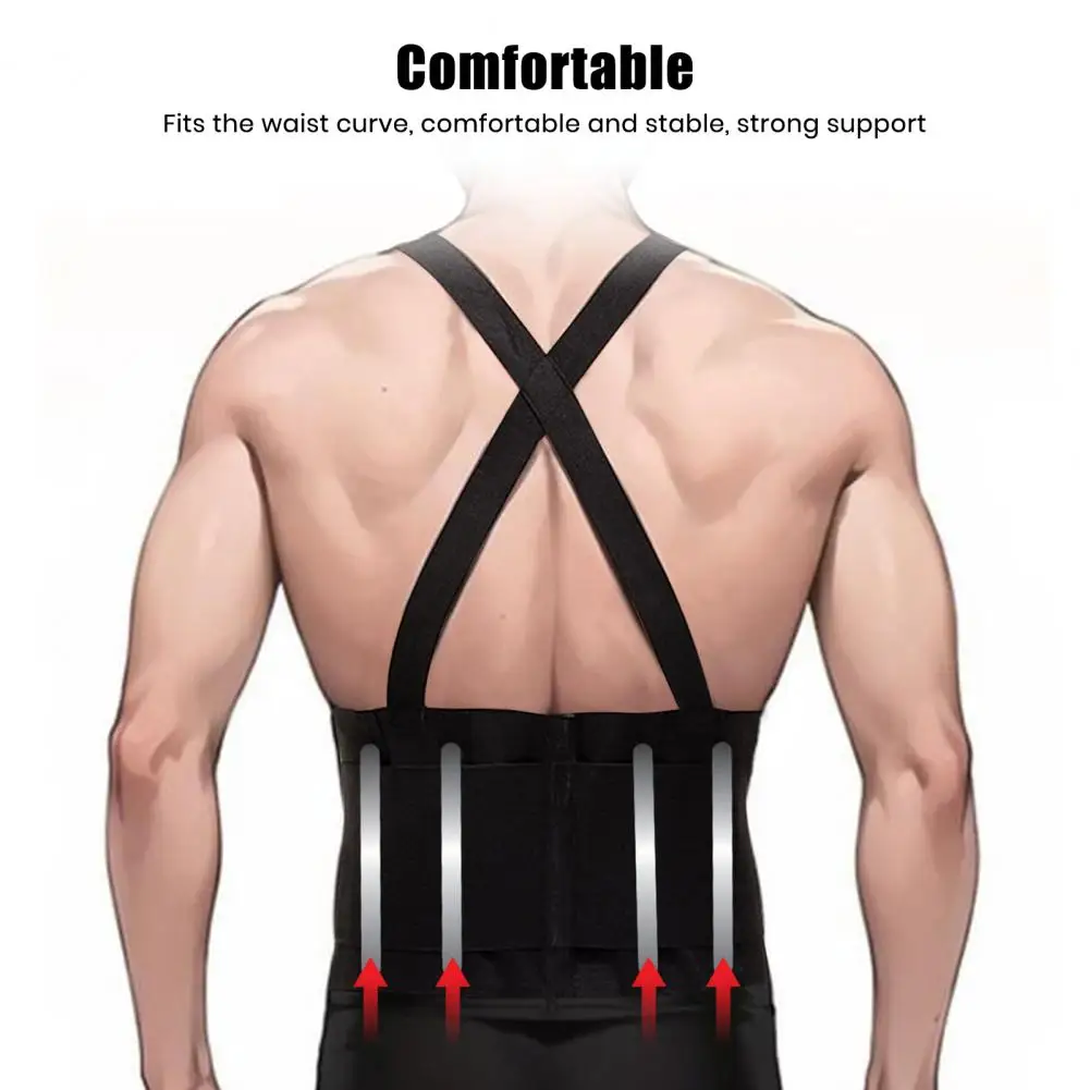 Impact-resistant Waist Brace Ergonomic Waist Protector with Suspenders for Men Women Adjustable for Sports for Construction