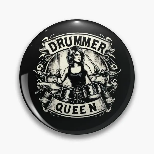 Drummer Queen Drummer Girl Future Drum  Soft Button Pin Jewelry Creative Hat Funny Decor Badge Fashion Women Cute Brooch Cartoon